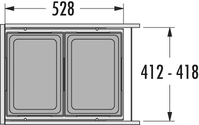 HAILO Euro Cargo 450 38/38 Schublade - Dunkelgrau Für Küchenschränke